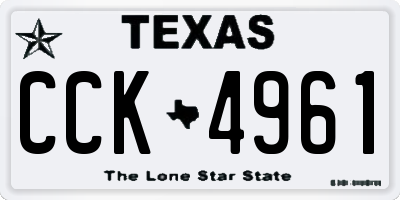 TX license plate CCK4961