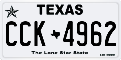 TX license plate CCK4962