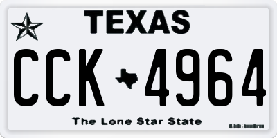 TX license plate CCK4964