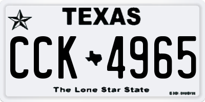TX license plate CCK4965