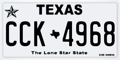 TX license plate CCK4968