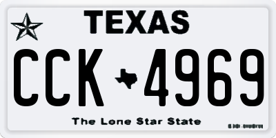 TX license plate CCK4969