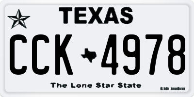 TX license plate CCK4978