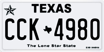 TX license plate CCK4980