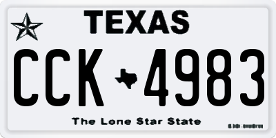 TX license plate CCK4983