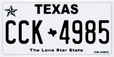 TX license plate CCK4985