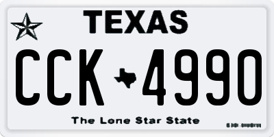 TX license plate CCK4990