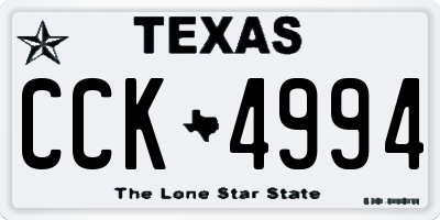 TX license plate CCK4994