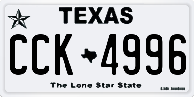 TX license plate CCK4996