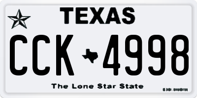 TX license plate CCK4998