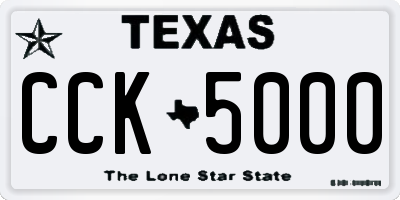 TX license plate CCK5000