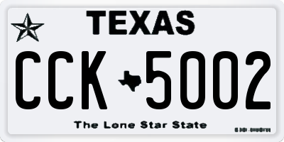 TX license plate CCK5002