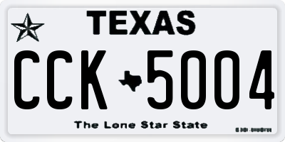 TX license plate CCK5004