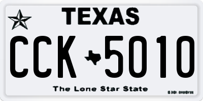 TX license plate CCK5010