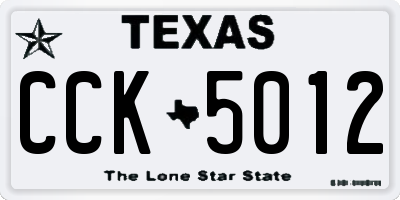 TX license plate CCK5012