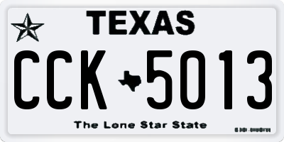 TX license plate CCK5013