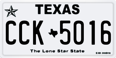 TX license plate CCK5016