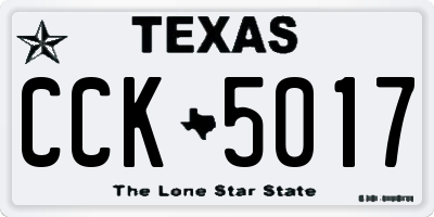 TX license plate CCK5017