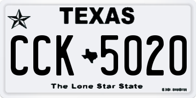 TX license plate CCK5020