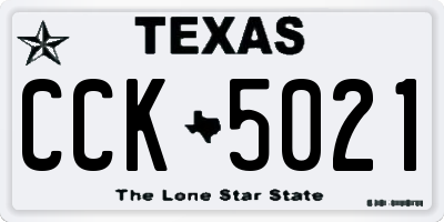 TX license plate CCK5021