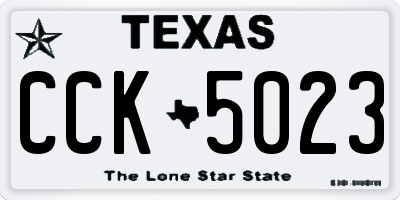 TX license plate CCK5023
