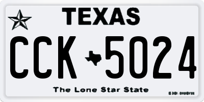TX license plate CCK5024
