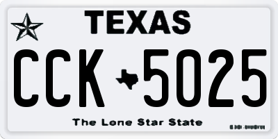 TX license plate CCK5025