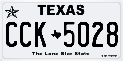 TX license plate CCK5028