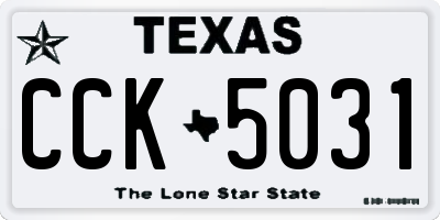 TX license plate CCK5031