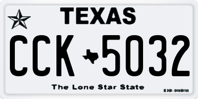TX license plate CCK5032