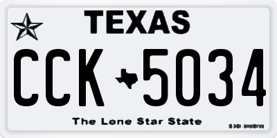 TX license plate CCK5034