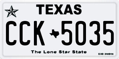 TX license plate CCK5035