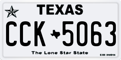 TX license plate CCK5063