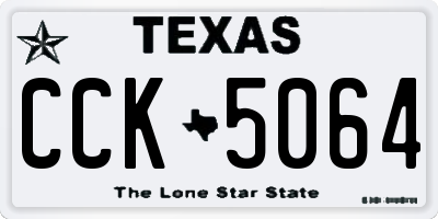 TX license plate CCK5064