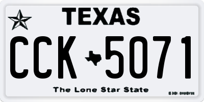 TX license plate CCK5071
