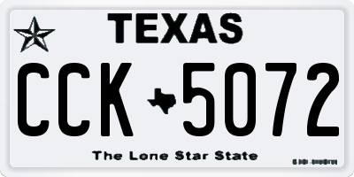 TX license plate CCK5072