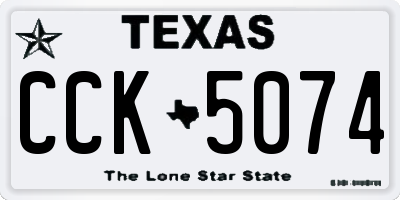 TX license plate CCK5074
