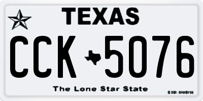 TX license plate CCK5076