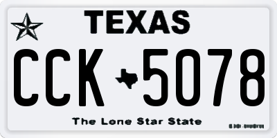 TX license plate CCK5078