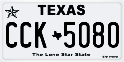 TX license plate CCK5080