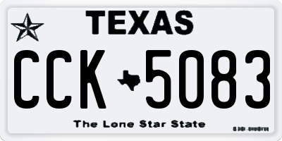 TX license plate CCK5083