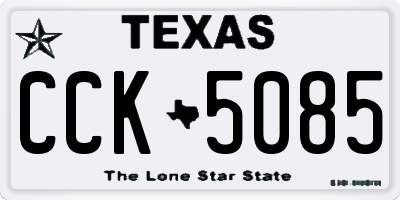TX license plate CCK5085