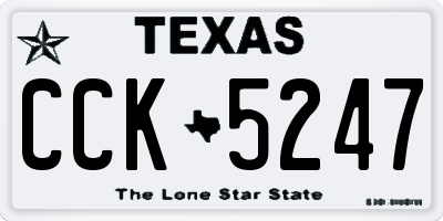 TX license plate CCK5247