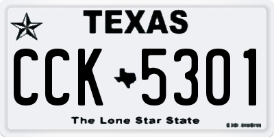 TX license plate CCK5301