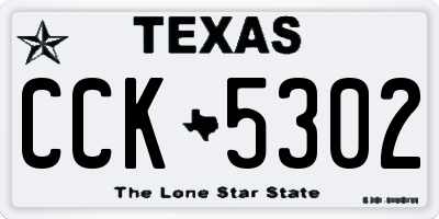 TX license plate CCK5302