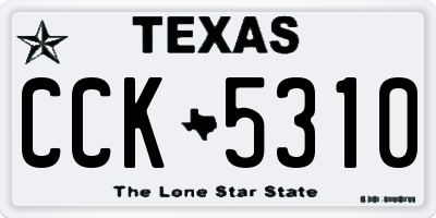 TX license plate CCK5310