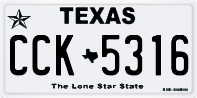 TX license plate CCK5316