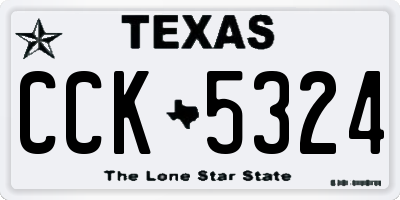 TX license plate CCK5324