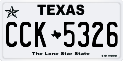 TX license plate CCK5326