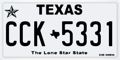 TX license plate CCK5331